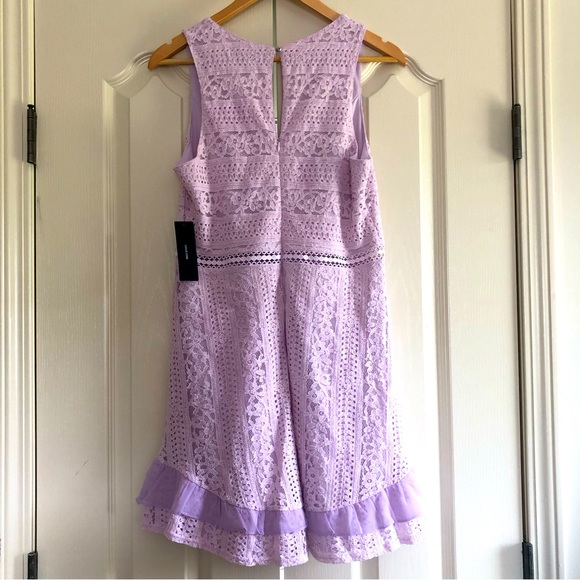 NWT Lulu’s | Violet Lace Ruffle Mini Dress - Picture 2 of 7